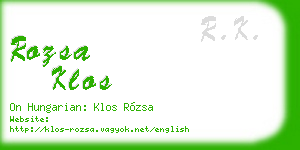rozsa klos business card