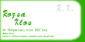 rozsa klos business card